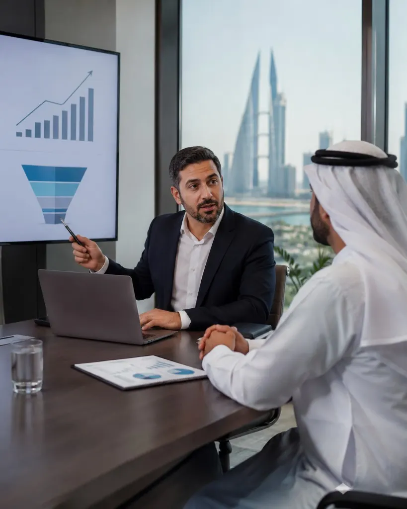 Sales consultancy presentation of pipeline figures in Manama