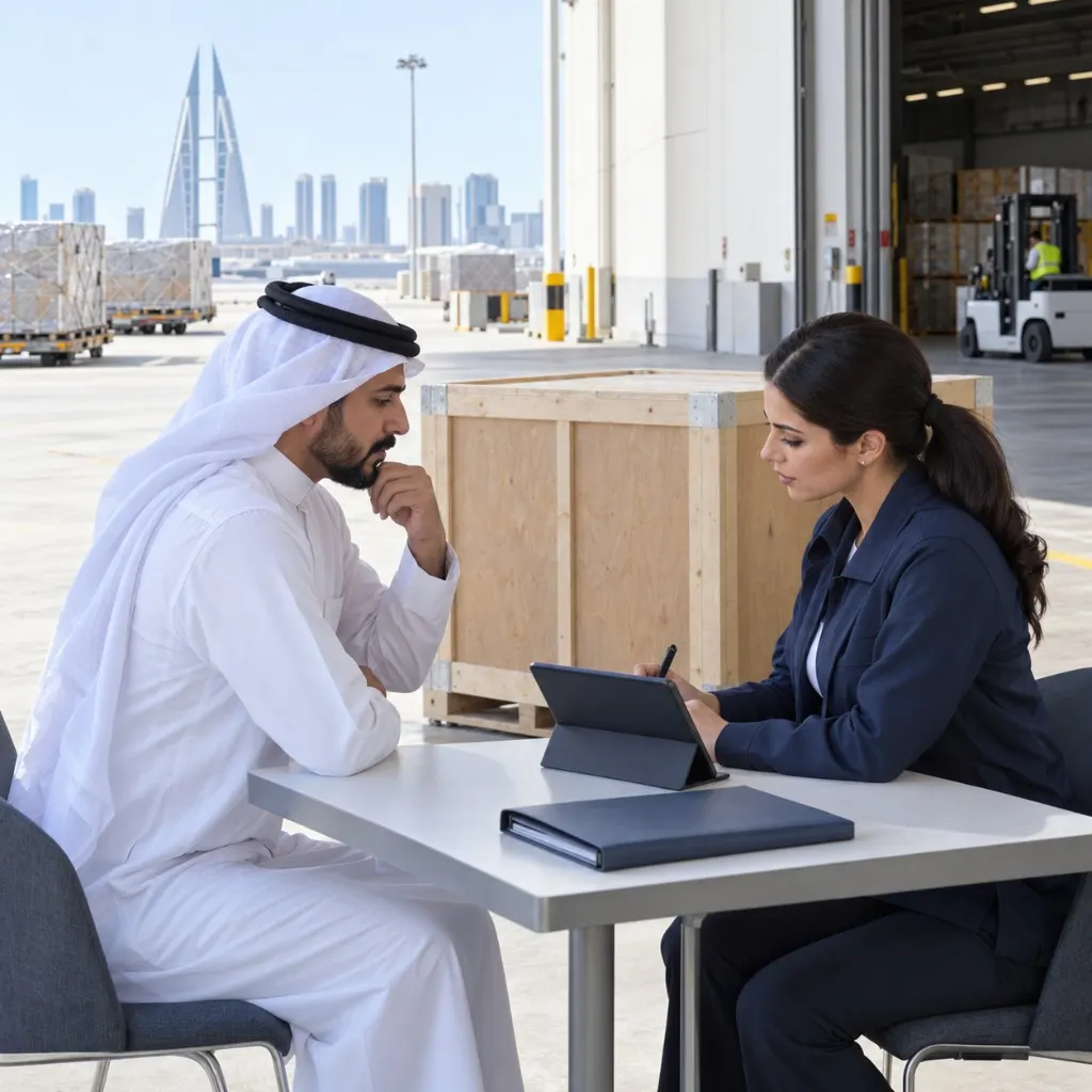 Freight movement coordinated at a Bahrain cargo terminal