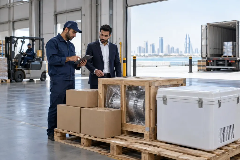 Cargo inspection in a Bahrain warehouse for importers and industrial clients
