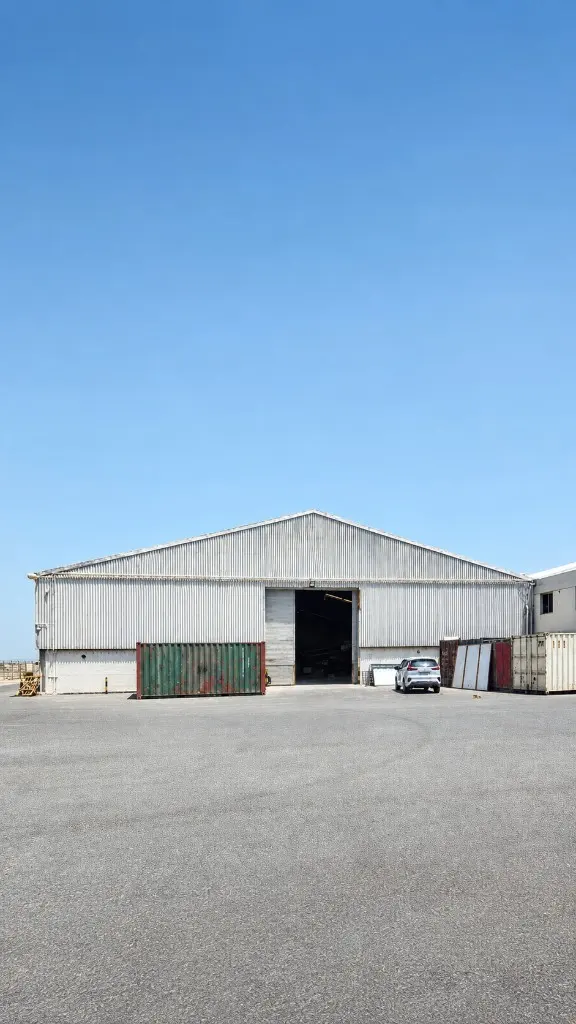 Warehouse exterior and yard in Sitra Industrial Area